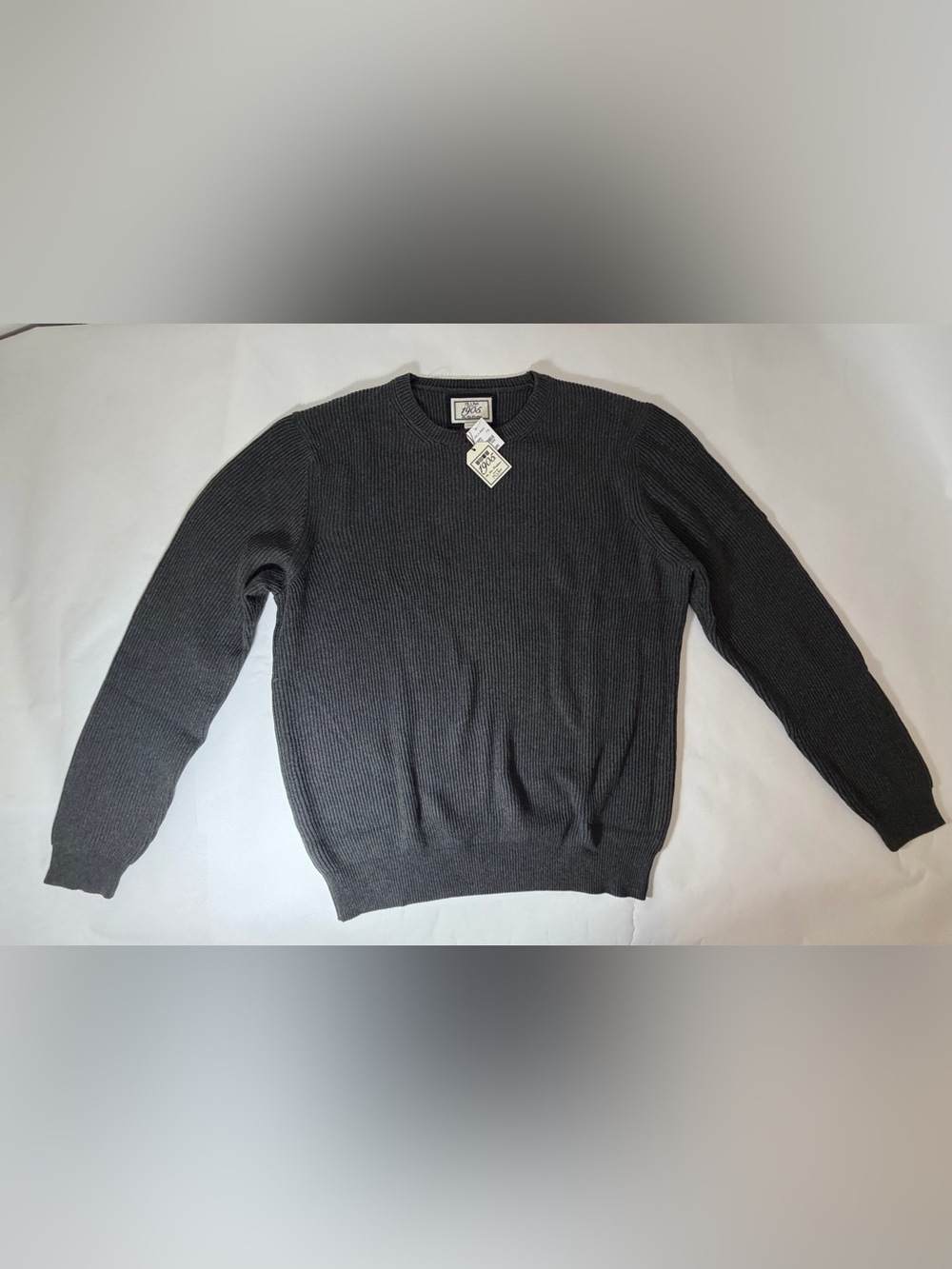 NWT Jos. A. Bank Men's Ribbed Crewneck Sweater - Charcoal